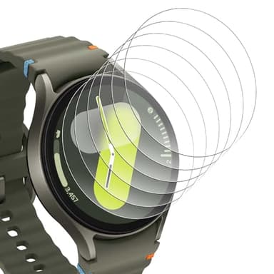 Bigqin 6 Piezas Protector de Pantalla Compatible con Samsung Galaxy Watch 7 6 5 4 44mm SM-L315/L310/R940/SM-R915/SM-870, HD Película Cristal Templado, Sin Burbujas, Anti-Arañazo