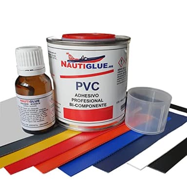 NAUTIGLUE Pegamento de PVC Profesional de 125 mililitros para la reparación de Zodiac (Elegir color del parche de regalo) (Gris claro)