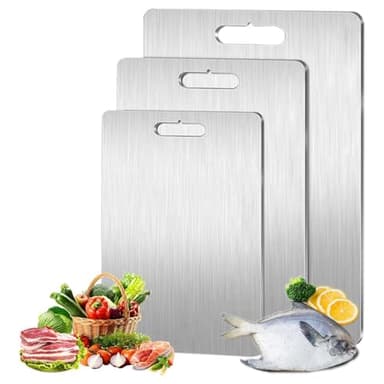 Yamato Cutting Board - 100% Pure Yamato Titanium Cutting Boards for Kitchen, New Double-Sided Food-Grade Titanium Board, Easy to Clean-Chopping Boards Cutting Mat for Meat Fruit & vegetable (20 * 29)