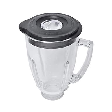 Poweka Repuesto Compatible con Osterr y Osterizerr Licuadora,Jarra de Vidrio Redonda de 6 Tazas 1.5L con Tapa Compatible con Osterr Batidoras