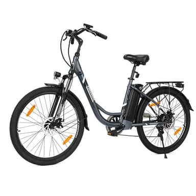 Touroll B1 Bicicleta Eléctrica de Ciudad, Batería Extraíble de 90-40 km de Autonomía, 26'’ E-Bike Suspensión Delantera, Batería 36V 15.6Ah, 15/20/25 KM/H, 120KG Carga Máxima