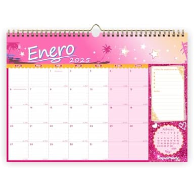 Saiwiimody Calendario 2025 2026 Pared (43 x 31 cm) Español Calendario Mesa Enero 2025 y Julio 2026 Hoja por Dia Escribir Planificador Mensual Personalizado para Familiar Escolar Oficina