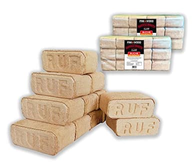 PINI Briquetas de madera de haya 100 % de madera de haya, 20 kg