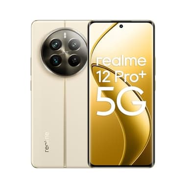 realme Teléfono Móvil 12 Pro+ 5G 8 + 256GB, Cámara periscopio para retratos, Sony IMX890 con OIS, Procesador Snapdragon 7s de 2ª generación 5G, Pantalla de visión curva de 120Hz, Navigator Beige