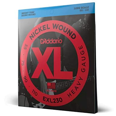 D'Addario Cuerdas Bajo Electrico - EPS230 ProSteels, Pesado, 55-110, Escala larga
