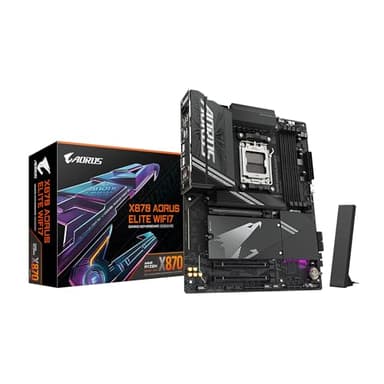 GIGABYTE X870 AORUS Elite WIFI7 - Placa Base AMD AM5 LGA 1718, ATX, DDR5, 4X M.2, PCIe 5.0, USB4, WIFI7, LAN de 2.5 GbE, EZ-Latch