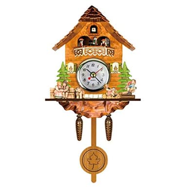 Hidyliu Reloj de cuco de madera envejecida con diseño de casa de pájaros para decoración del hogar, reloj de cuco colgante, campana, péndulo, decoración del hogar