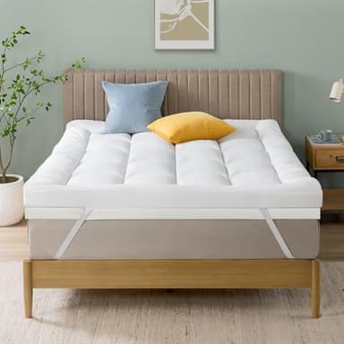 Zinus Cubrecolchón de Espuma Viscoelástica 135x190 cm - 10cm de Grosor - Diseño de Células Abiertas - Certificado Oeko-Tex - Espuma Confort - Firmeza Media - para Mejorar el Descanso y la Comodidad