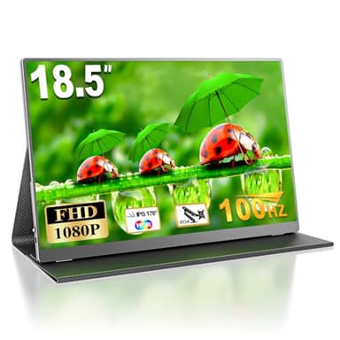 MOMODS Monitor Portatil, 18.5 Pulgadas 100Hz Monitor de Juego Portátil, IPS 1080P FHD Pantalla Portatil con VESA Mini HDMI/USB-C, para Computadora Portátil Teléfono PS5 Xbox