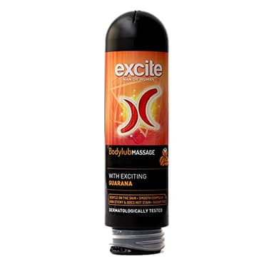Excite Lubricante íntimo y gel de masaje efecto calor 2 en 1 con Guaraná. Vegano y Dermatológicamente Testado, 200ml