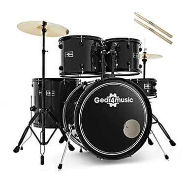 Gear4music BDK1 Kit de Bateria Acústica con Baquetas Profesional Adulto