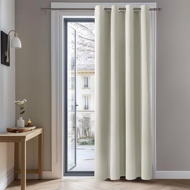 Deconovo Cortinas Dormitorio Salon Opacas Moderna con Ojales, Cortinas Termicas Aislantes Frio y Calor 140x260 cm(Ancho x Alto) Beige Claro, 1 Pieza