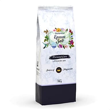 Nortembio Sal de Epsom 700 g. Fuente Concentrada de Magnesio Natural. Sal de Baño 100% Pura, sin Aditivos. Relajación Muscular y Buen Sueño. E-Book Incluido.