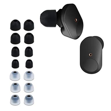 kwmobile 14x Almohadillas Compatible con Sony WF-1000XM3 / WF-1000XM4 / WF-1000XM5 - Almohadilla de Silicona para Auriculares - 4 tamaños