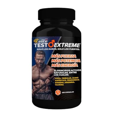 Italian Elite® Testo Extreme 120 cápsulas Maca 8000mg. Potenciador Estimulante Natural de la Testosterona con Tribulus, Fenogreco, Zinc, Arginina, Ashwagandha, Vitaminas y Minerales.