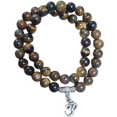 Amalur Nature Mala de 45 cuentas Ojo de Tigre Códigos Sagrados.Pulsera de oración. Cumple tu deseo