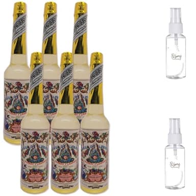 Agua Florida Peruana | Murray y LanMan | Pack de 6 Botellas de Agua Florida del Perú | Amarilla - Original 270 Ml. C/u | | 6 Botellas de Agua Florida de 270 ml + 2 Dosificadores de Spray