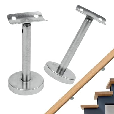 Soporte Pasamanos Baranda Barandilla, 2 Piezas Ajustable Acero Inoxidable Soporte Pasamanos Barandilla Pasamanos Escalera para Escalera Pared Interior et Exterior Pasillos Baños
