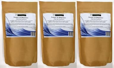 Sulfato de Magnesio alimenticio en polvo 500G (Sal de Epsom) (3 paquetes de 500G)