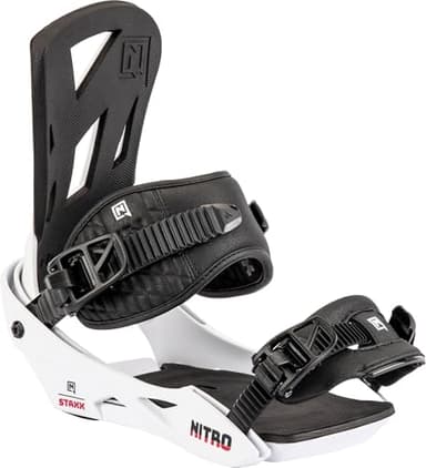 Nitro Staxx Fijaciones de Snowboard, Hombres, White, M