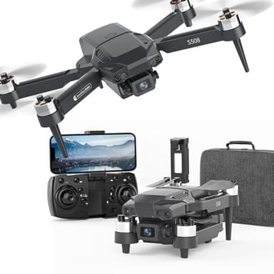 S508 Drone con Cámara,ECS 90°Ajustable 720P FPV Drones para Adultos,Video WiFi Quadcopter RC para Principiantes,Plegable Mini Dron con Bolsa Portátil,Posicionamiento Óptico del Flujo para Adultos