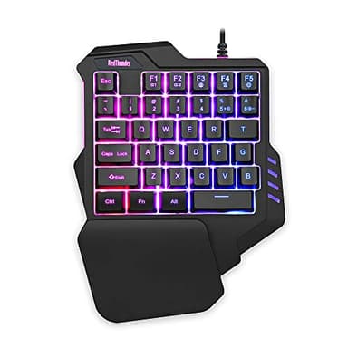 RedThunder G30 Teclado mecánico RGB para Juegos con una Sola Mano,2 Teclas Macro integradas+7 Programmable Buttons,Teclado Juego Anti-ghosting 35 Teclas + Ergonómico para PC Mac PS5 Xbox One Gamer