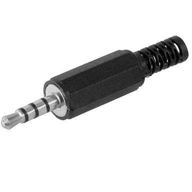 CABLEPELADO Conector Audio Jack 4 Pines Macho | Conector TRRS Macho 4 Polos | Tipo de Soldadura DIY | Compatible con Compatible con PS5 / PS4, Cascos, Altavoz, PC, Móvil | Negro | 3.5 mm Macho | PVC