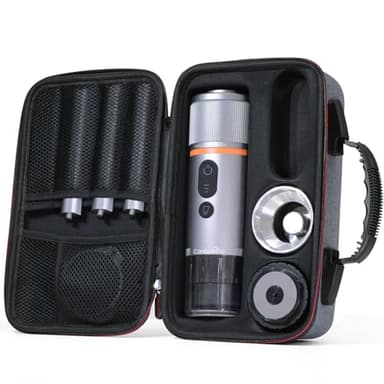 CONQUECO Cafetera Portátil con Cápsula de Espresso - 12V Máquina de Café Electrica con Batería - para Coche Camión y Viajes - Compatible con Cápsulas Originales Nespresso y Cápsula L'or