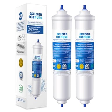 GOLDEN ICEPURE Filtro de agua para refrigerador Compatible Con Samsung DA29-10105J, DA29-10105J HAFEX/EXP, DA99-02131B, WSF-100, EF9603, HAIER LG Refrigerador de línea, 2 piezas,