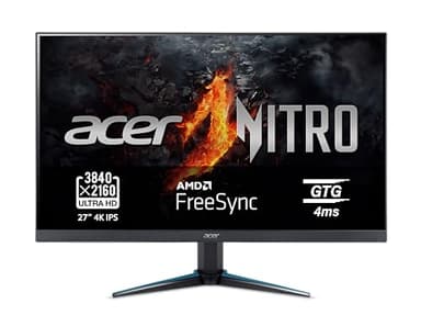 Acer Nitro VG270K L - Monitor Gaming 27" 4K UHD IPS (68,6 cm, 3840x2160, 16:9, 350 Nits, Tiempo de Respuesta 4ms VRB, HDR10, HDMI 2.0/DP 1.2) Monitor PC Gaming, Color Negro