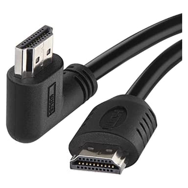EMOS Cable HDMI 2.0 de alta velocidad con Ethernet 1,5 m, 18 Gbps, cable de alta velocidad con Ultra HD, 4K, 3D, soporte ARC, conector de ángulo de 90° a conector A, color negro