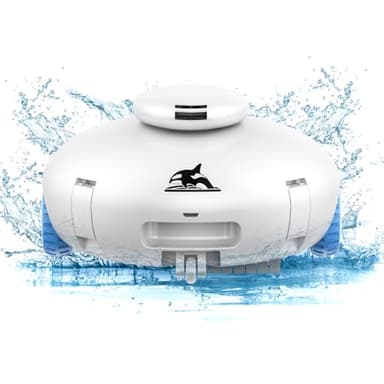 Robot Piscina Batería de 7500 MAh Que Dura 120 Minutos Robot Limpiafondos Piscina con Motor Doble stacionamiento Automático, Potente succión, Automatico Aspirador Piscina para Piscinas de Fondo Plano