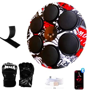 Máquina de Boxeo Musical, Nueva Maquina Boxeo Inteligente 2025 con Guantes y Tabla de Resultados, Music Boxing Machine niños y Adultos, luz LED, música, 9 velocidades Ajustables, recuento y Bluetooth