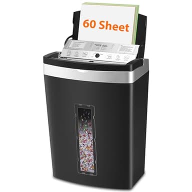 Destructora de Papel con Alimentación Automática de 60 Hojas para Oficina, Corte Micro Que Destruye Papel/Tarjeta/Alimento Básico, Manual para 7 Hojas para Uso Doméstico y de Oficina, P-5, 20L