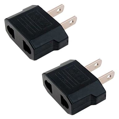 OcioDual 2X Adaptador Conversor Enchufe Clavija Europeo EU Europa a Americano US USA EEUU Mexico China Negro