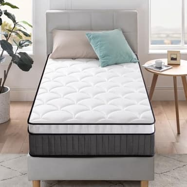 Zinus Colchón Híbrido Tight Top - Colchón 90x190 cm – Altura 25 cm – Muelles Ensacados y Espuma Viscoelástica – Colchón de Alta Transpirabilidad – óptimo para un Sueño Reparador