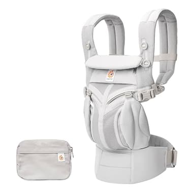 Ergobaby Portabebés, Omni 360 Cool Air Mesh de 4 posiciones para recién nacidos y niños pequeños (0-3 años), Portabebés ergonómico y mochila, Gris Perla