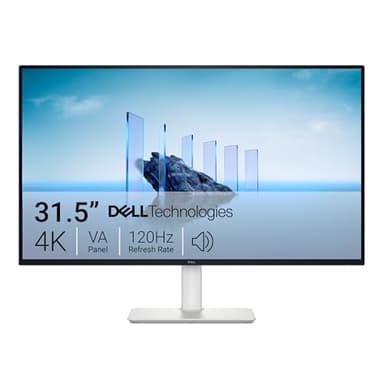 Dell 32 Plus 4K Monitor S3225QS 31,5'' 4K (3840 x 2160) 120Hz 16:9 Display, Pannello VA, AMD FreeSync Premium, 99% sRGB, 95% DCI-P3, 2X HDMI 2.1, 1x DP 1.4, Comfortview Plus 3 Años de Garantía, White