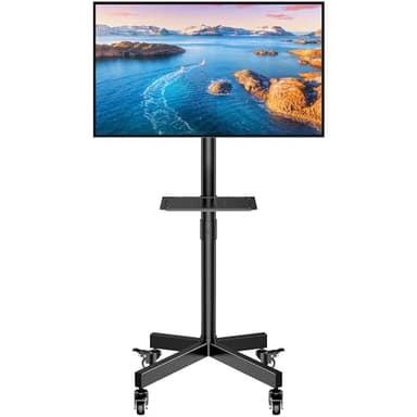 FORGING MOUNT Soporte TV Ruedas para TV de 23-60 Pulgadas, con Estante para Portátil, Inclinación & Altura Ajustable hasta 40KG, MAX VESA 400x400mm