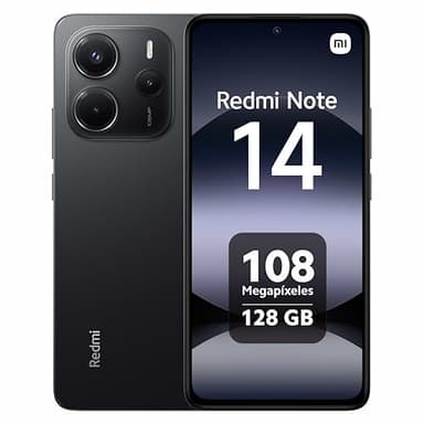Xiaomi Redmi Note 14 - Smartphone de 6+128GB, Pantalla de 6.67" AMOLED FHD+ 120Hz, MediaTek Helio G99-Ultra, cámara de 108MP, TurboCharge 33W, 5500 mAh, Cargador no Incluido, Negro (Versión ES)
