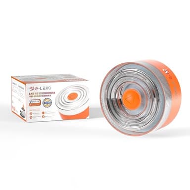 G-LEKO Luz Emergencia Baliza V16 HOMOLOGADA DGT 3.0 Obligatorio 2026. Geolocalización con Datos Incluídos hasta 2038. Señal V-16 Luz LED Mayor Visibilidad >1km y 360° con Base Imantada. (1, Naranja)