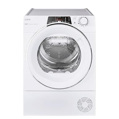Candy RapidÓ ROE H8A3TCEX-S, Secadora de Condensación, 8KG, Bomba de Calor, Pantalla Smart Text, WiFi, App hOn, 14 Ciclos, 7 Rápidos, Cajón Condensación Easy Case de 5L, Inicio Diferido 24H, Blanco