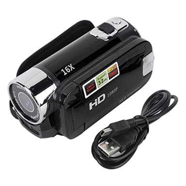 Videocámara de Mano, 1080P 16MP DV Cámara de Video con Zoom Digital de 16x con Pantalla Giratoria TFT de 2,7 Pulgadas y Cable USB (Negro)