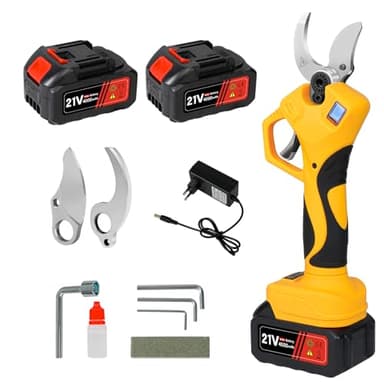 Tijeras de Podar Bateria 40mm Tijeras de Podar Electricas Progresivo Recargable 4000 mAh Profesionales para árboles Jardinería 21V (21V-4Ah)