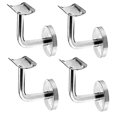 4 Piezas Soporte Pasamanos Inox Soporte Pasillo de Barandilla De Escalera Inox para Escaleras Soporte Ara Barandilla Plata Soportes de Pasamanos para Pasamanos Montados En La Pared (60 X 60 Mm)