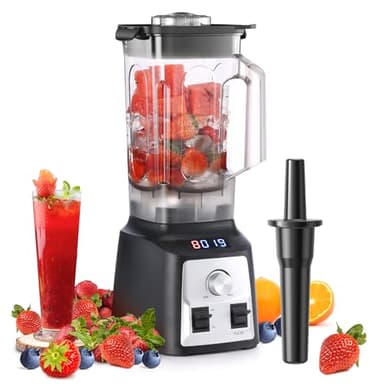 Enfmay Batidora Profesional 2000W, Multifunción Batidora de Vaso, 2L sin BPA, Limpieza Automática, 30000 r/min, Acero Inoxidable, Licuadoras para Zumos Batidos Verduras Frutas Smoothies
