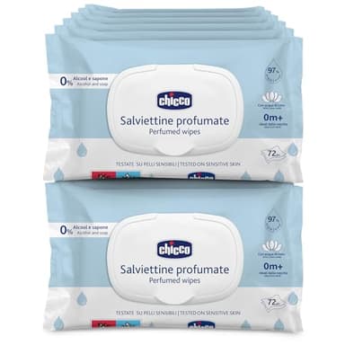 Toallitas Multiuso Para Bebés, Con Clip, Sin Alcohol, Perfumadas, Adecuadas Para Pieles Sensibles, Megapack de 864 Toallitas, 12 Paquetes de 72 Toallitas Cada Uno