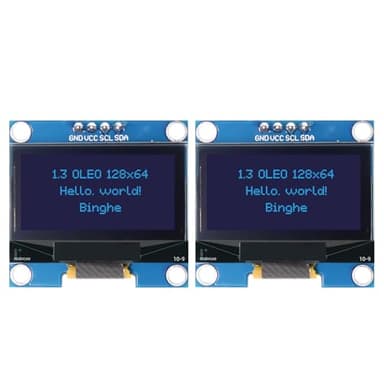 1,3" OLED I2C Display Modulo Binghe 3 Piezas 1,3" LED OLED Display I2C IIC OLED Display con SSH1106 Chip 128 x 64 Pixel I2C Visualización en Pantalla con Caracteres Azules Compatible con Arduino