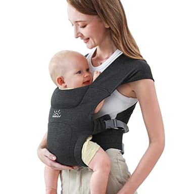 MOMTORY Mochila Portabebe Ergonomica Recién Nacidos, Cargador Envolvente Ergonómico para Bebés unisex con Gancho y Bucle para Ajuste Fácil, 3-12kg