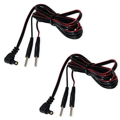 2 cables de conexión axion para electrodos TENS y EMS | Compatibles con parches con conexión pin, clavija, banana o jack de 2 mm | Accesorio para electroestimuladores y electroestimulación